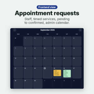 Service Booking Lite frontend – appointment request calendar