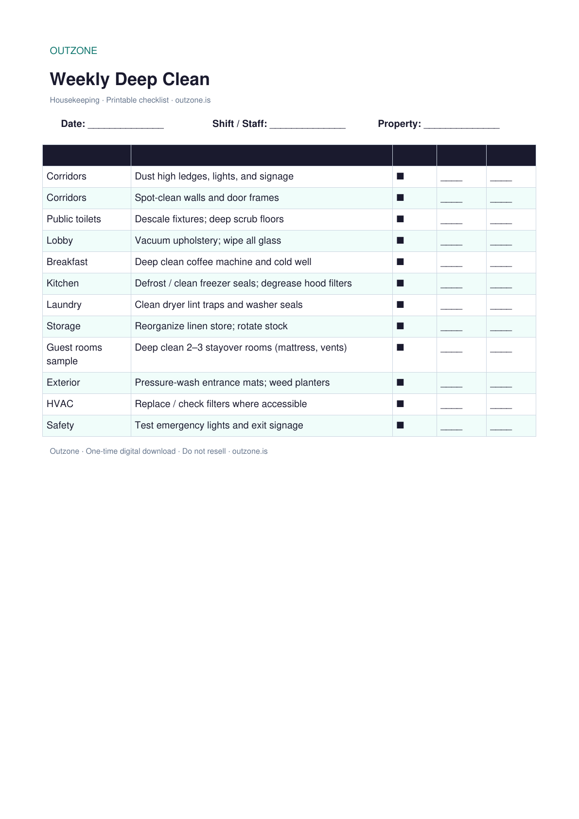 Housekeeping Open / Close Checklists - Image 5