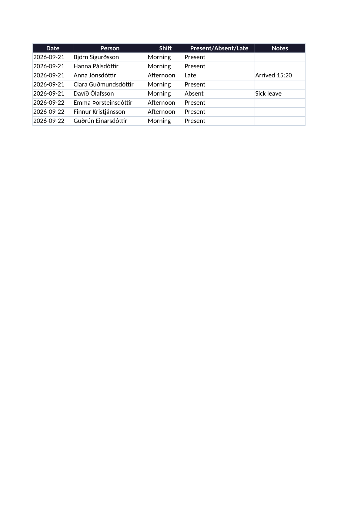 Shift Roster Spreadsheet - Image 6