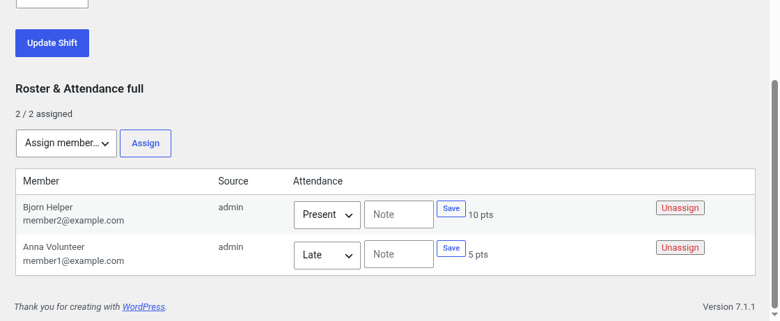 DutyRoster Lite – WordPress Volunteer Shift Schedule Plugin - Image 7